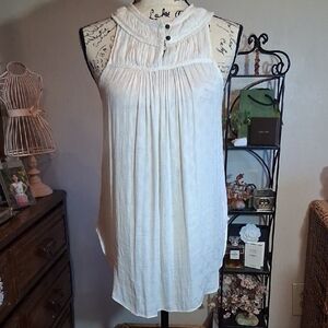 Anthropologie Maeve Cream Sleeveless Blouse Size 8